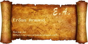 Erőss Armand névjegykártya